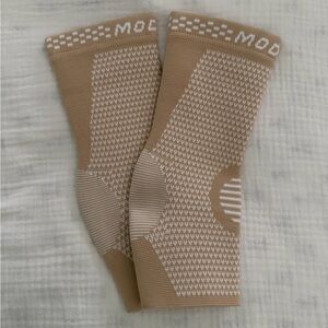 Modvel Compression Ankle Sleeves - Beige Support Socks, Pack of 2
